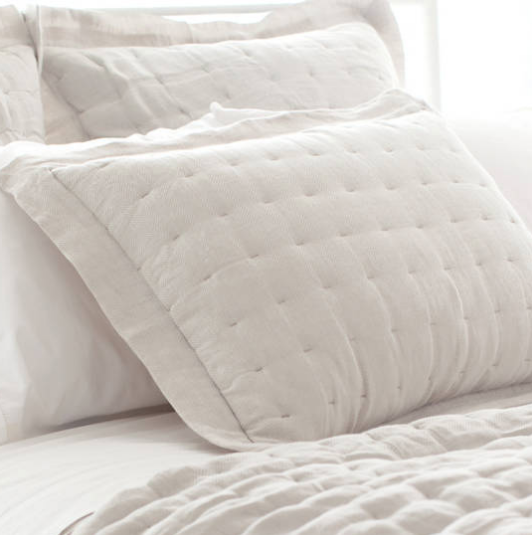 Housse de coussin matelassée simple Bruxelles Ivoire